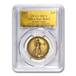 2009 Ultra High Relief Double Eagle MS-70 PCGS (Gold Foil Label)
