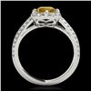 Image 2 : 1.66 ctw Intense Fancy Yellow Diamond Art Deco Ring 18K Rose Gold