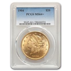 1904 $20 Liberty Gold Double Eagle MS-64+ PCGS