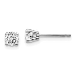 14k White Gold 1/2ct Cert Lab Grown Diamond 4-Prong Earring