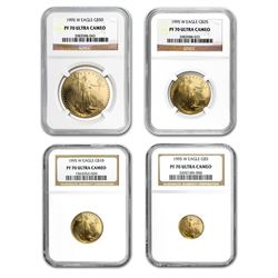 1995-W 4-Coin Proof Gold American Eagle Set PF-70 NGC