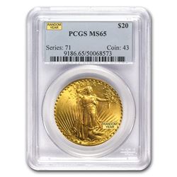 $20 Saint-Gaudens Gold Double Eagle MS-65 PCGS (Random)