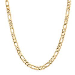 14k Yellow Gold 7.5 mm Flat Figaro Chain - 28 in.
