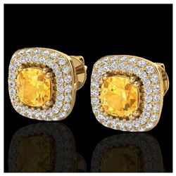 1.45 ctw SI Intense Yellow Diamond Solitaire Ring 10K White & Rose Gold