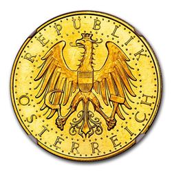 1927 Austria Gold 100 Schilling PL-65 NGC