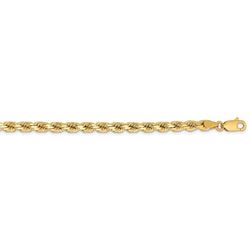 14k Yellow Gold 4.25 mm Diamond Cut Rope Chain - 24 in.