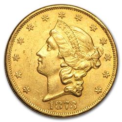 1873 $20 Liberty Gold Double Eagle Open 3 AU