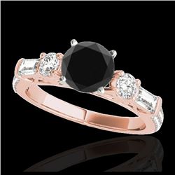 1.40 ctw SI Fancy Blue Diamond Solitaire Halo Ring 10K Rose Gold