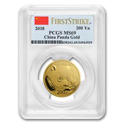 2018 China 15 Gram Gold Panda MS-69 PCGS (FS)