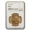 1861 $20 Liberty Gold Double Eagle MS-61 NGC