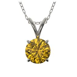 1.15 ctw VS/SI Diamond Solitaire Art Deco Necklace 18K Yellow Gold