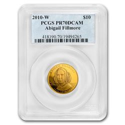 2010-W 1/2 oz Proof Gold Abigail Fillmore PR-70 PCGS