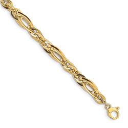 14k Yellow Gold Gold Polished Fancy Link Bracelet - 7.5 in.