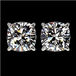 6.47 ctw Emerald & Diamond Halo Earrings 10K Yellow Gold