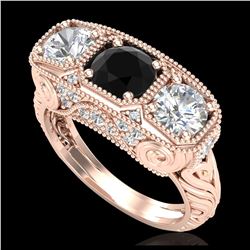 3.75 ctw Garnet & VS/SI Diamond Earrings Halo 14K Rose Gold