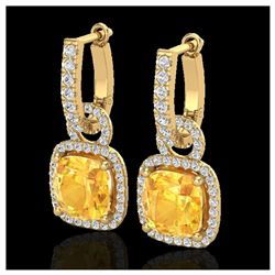 1.41 ctw Intense Fancy Yellow Diamond Art Deco Ring 18K White Gold