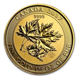 2017 Canada 1.5 oz Gold $150 Megaleaf BU