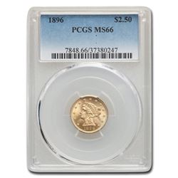 1896 $2.50 Liberty Gold Quarter Eagle MS-66 PCGS