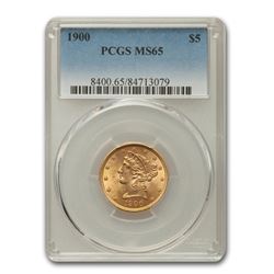 1900 $5 Liberty Gold Half Eagle MS-65 PCGS