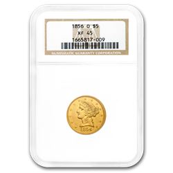 1856-O $5 Liberty Gold Half Eagle XF-45 NGC