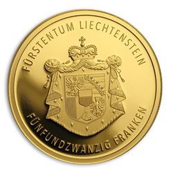 2019 Liechtenstein 1/4 oz Proof Gold 300 Years Liechtenstein