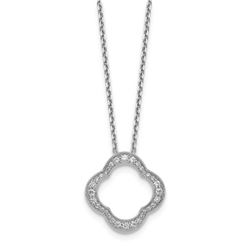 14k White Gold .416ct Diamond Florette Necklace - 18 in.