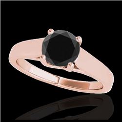 1.07 ctw Fancy Black Diamond Art Deco Stud Necklace 18K Rose Gold