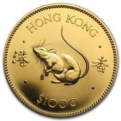 1984 Hong Kong Gold $1000 Year of the Rat BU
