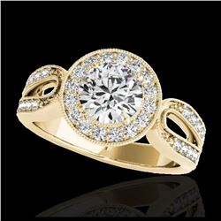 1.65 ctw SI/I Fancy Intense Yellow Diamond Ring 10K Rose Gold