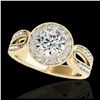 Image 1 : 1.65 ctw SI/I Fancy Intense Yellow Diamond Ring 10K Rose Gold