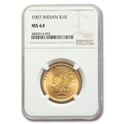 1907 $10 Indian Gold Eagle MS-64 NGC