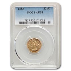 1883 $2.50 Liberty Gold Quarter Eagle AU-55 PCGS
