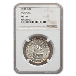 1936 Norfolk\, VA Half Dollar Commem MS-67 NGC