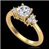 Image 1 : 2.26 ctw Intense Fancy Yellow Diamond Art Deco Ring 18K Rose Gold