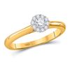 Image 1 : 10kt Yellow Gold Round Brown Diamond Cluster Ring 1/2 Cttw