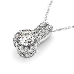 1.83 ctw VS/SI Diamond 2pc Wedding Set Halo 14K White Gold