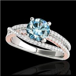 1.65 ctw SI/I Fancy Intense Yellow Diamond Ring 10K Rose Gold