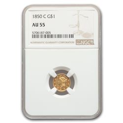 1850-C $1 Liberty Head Gold AU-55 NGC