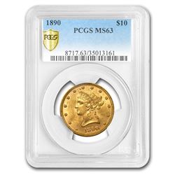 1890 $10 Liberty Gold Eagle MS-63 PCGS