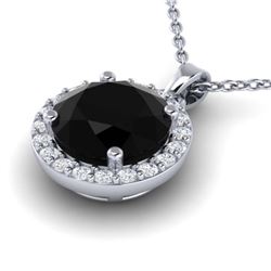 1.08 ctw Citrine & VS/SI Diamond Necklace Halo 18K White Gold