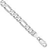 Image 1 : 14k White Gold 7.5 mm Figaro Chain - 8 in.