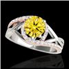 Image 1 : 1.65 ctw H-SI/I Diamond Solitaire Halo Ring 10K White Gold