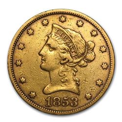 1853 $10 Liberty Gold Eagle XF
