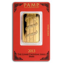 1 oz Gold Bar - PAMP Suisse Year of the Snake (In Assay)