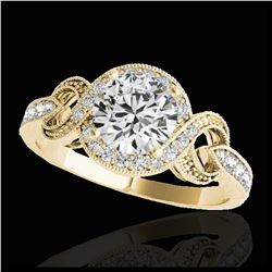 1.50 ctw SI/I Fancy Intense Yellow Diamond Ring 10K Rose Gold