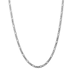 14k White Gold 4.0 mm Flat Figaro Chain - 26 in.