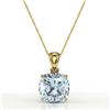Image 2 : 6 ctw Cushion Cut Emerald Solitaire Necklace 18K Yellow Gold
