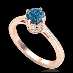 1.43 ctw VS Black Diamond Solitaire Halo Ring 10K White Gold