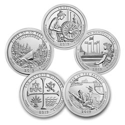 2019 5-Coin 5 oz Silver ATB Set (America the Beautiful)