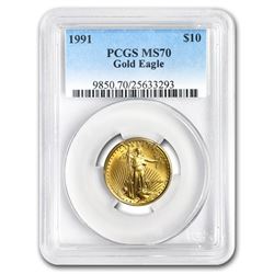 1991 1/4 oz Gold American Eagle MS-70 PCGS